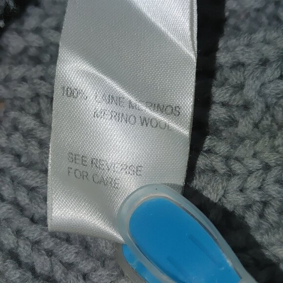 Hand Knit Sweater Pullover Tequila Solo Gray Merino Wool Ribbed Knit Mock Neck - Picture 8 of 15